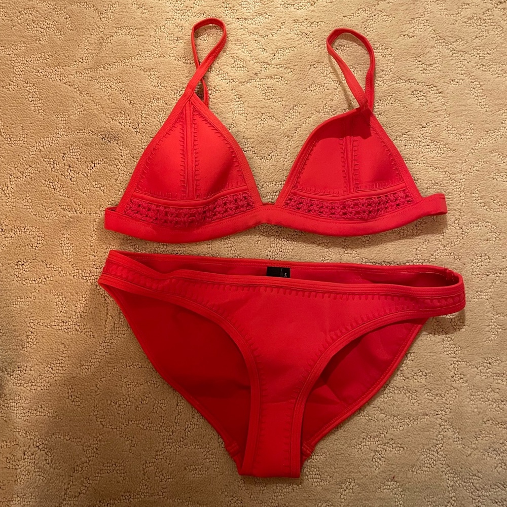 Pink / Red Triangl Swim Bathing Suit